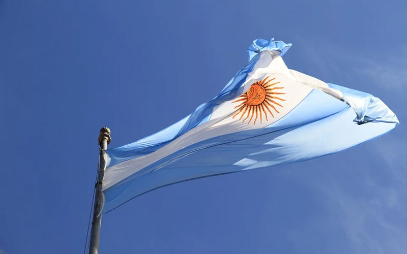 bandeira azul e branca da Argentina